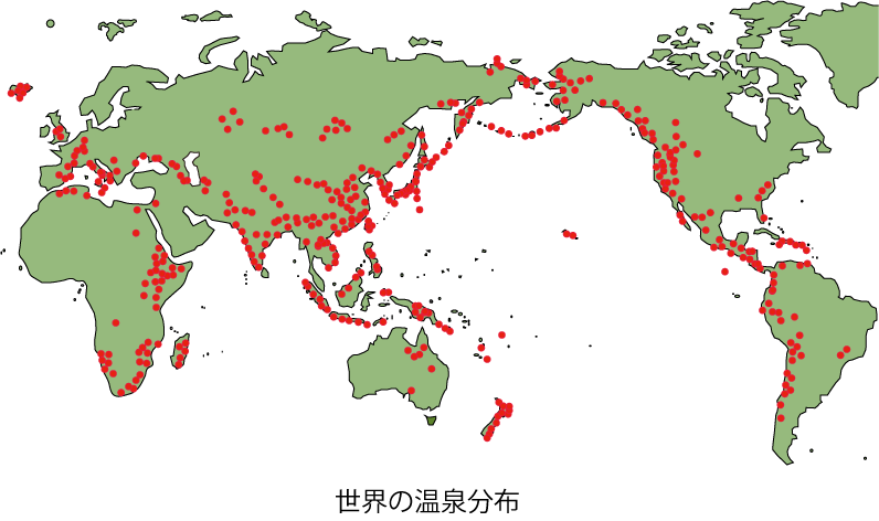 世界の温泉分布